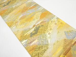 アンティーク　道長取りに花鳥・古典柄織り出し袋帯（材料）